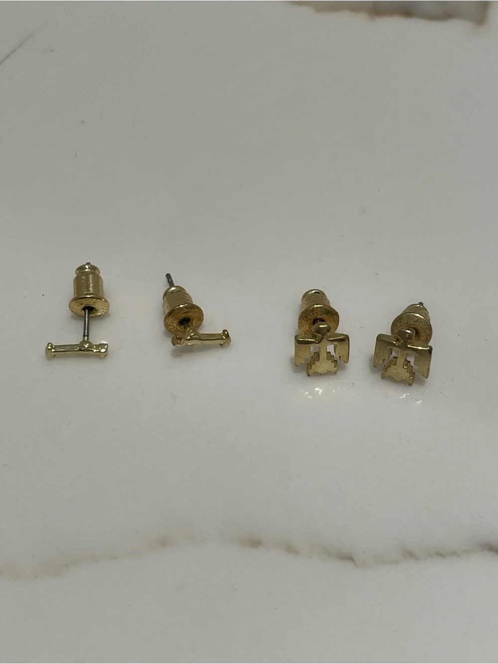 Obey Gold Tone Stud Earring set of 2